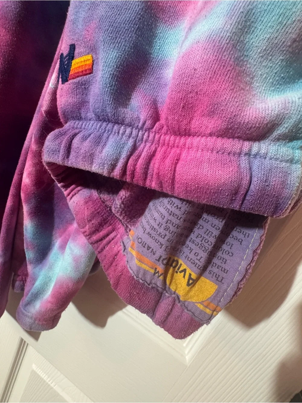 Aviator Nation jogger SET Tie-Dye Zip Hoodie & Sweatpants in Pink,Purple & Blue